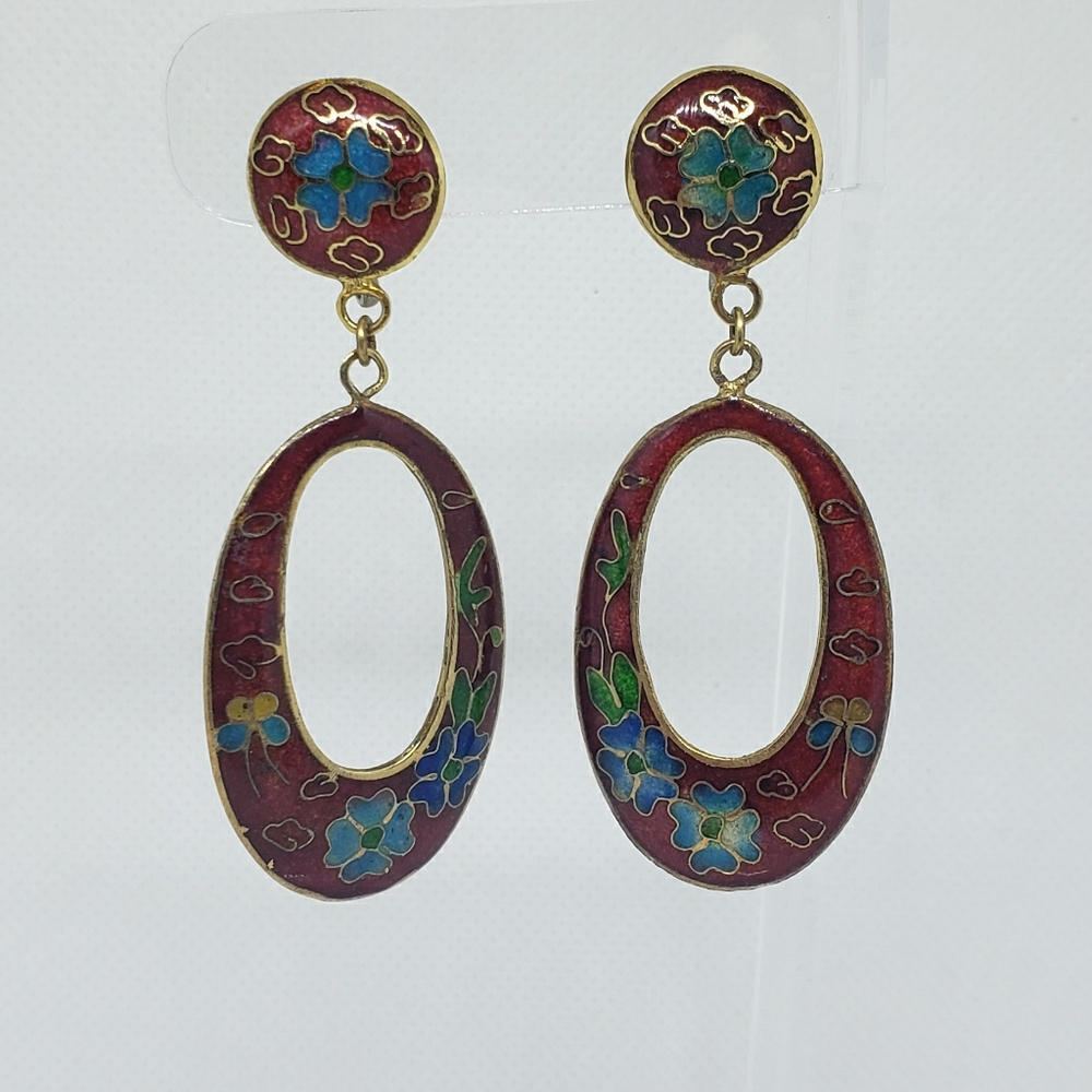 Vintage coro enamel earrings
